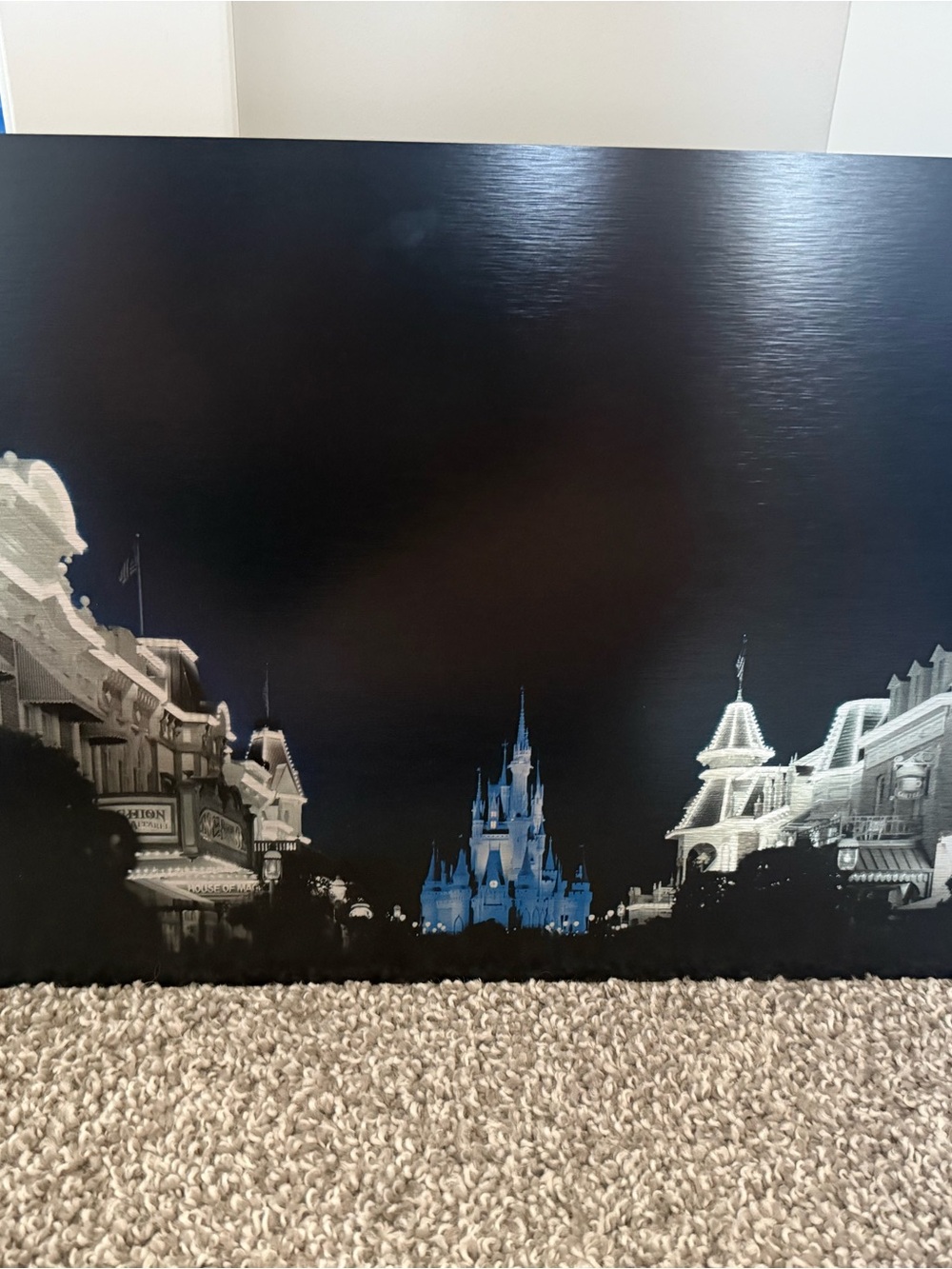 Disney Blue and Black Cinderella Castle Wall Art